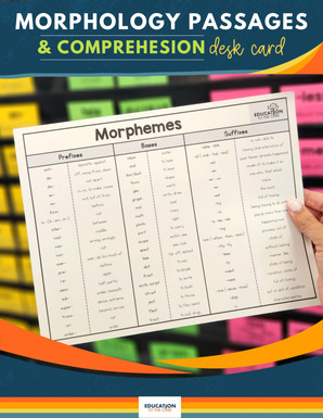  Morphology Passages Personal Desk Card Morpheme Wall Education To 